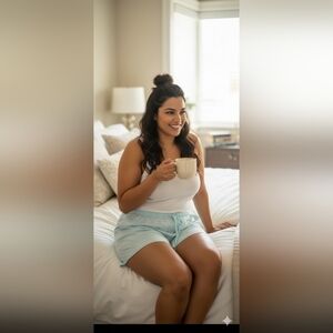 Croft And Barrow Women's Pajamas Shorts XL Aqua And White Striped (EUC)